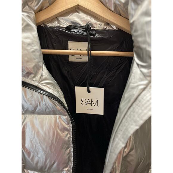 SAM. Freestyle Goose Down Puffer Jacket Silver Wind‑Resistant Winter Cozy Ski - Picture 7 of 14